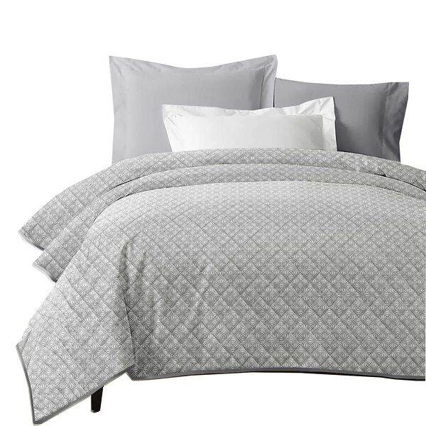 Покрывало стеганное Melissa Витраж сталь, 200х220 см, двустороннее, микрошелк