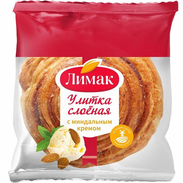 Улитка слоеная Лимак с миндальным кремом 90 г