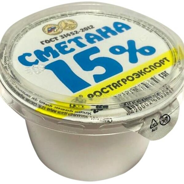 Сметана Ростагроэкспорт 15% 50г