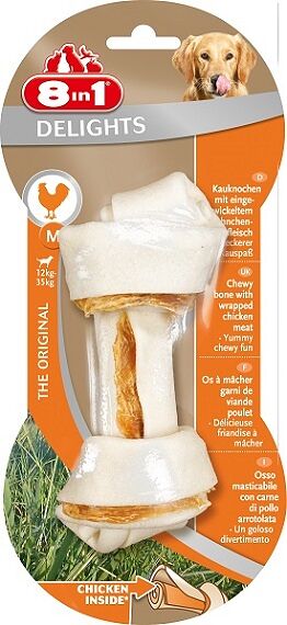 8in1 Delights M косточка с куриным мясом для средних и крупных собак (14,5 см.) Курица, 1 шт.