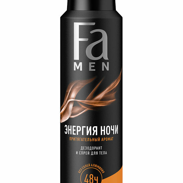 Дезодорант-аэрозоль мужской Энергия ночи притягательный аромат ТМ Fa (Фа)