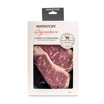 Стейк Мираторг Black Angus Стриплойн из мраморной говядины
