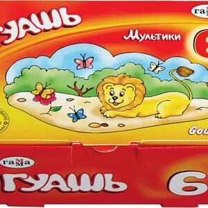 Гуашь Гамма Мультики, 6 цветов, 215г