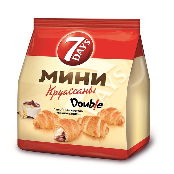 Круассаны мини 7 DAYS с кремом какао-ваниль 200г