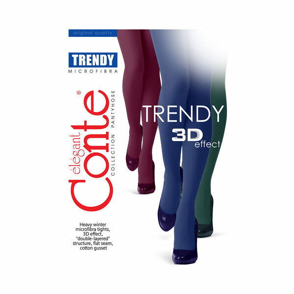 Женские колготки Conte Trendy микрофибра 150den 4 размер Melanzana
