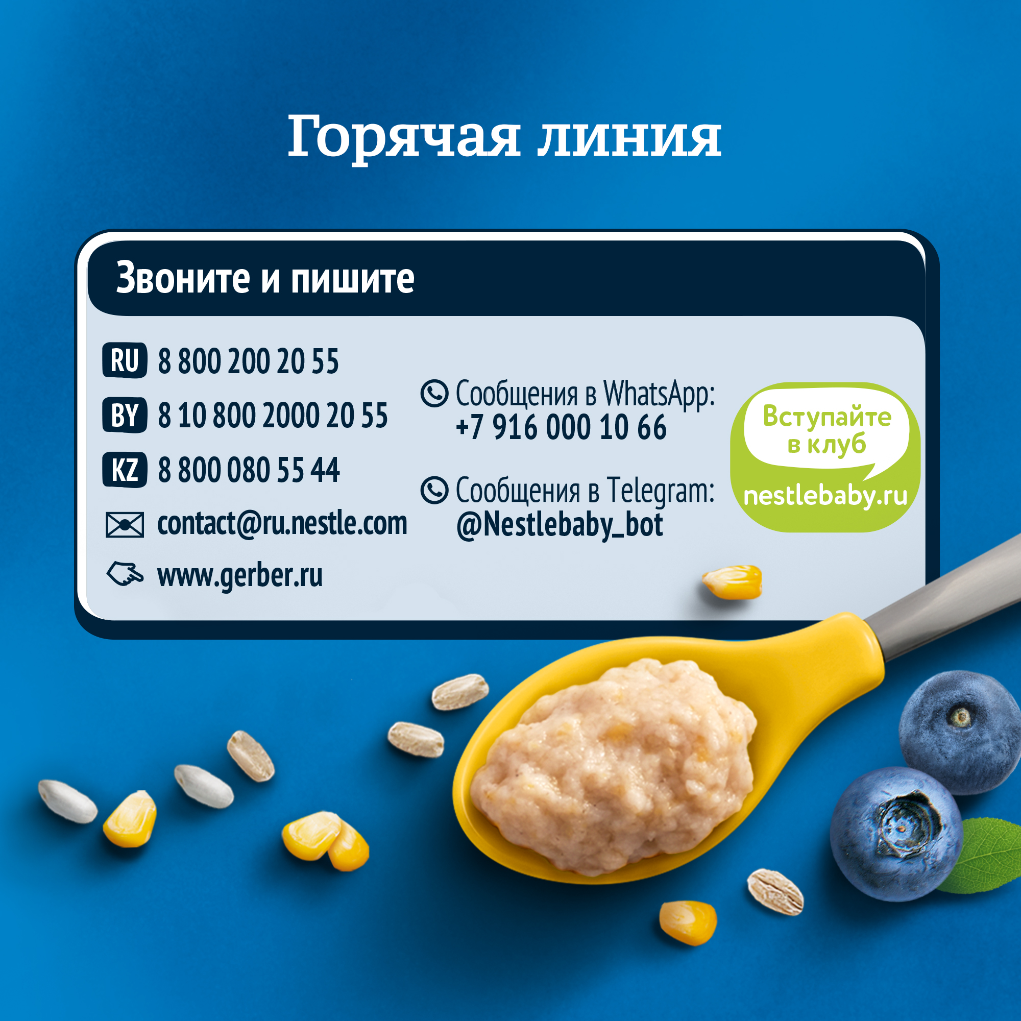 

Каша Gerber молочная мультизлаковая с бананом и черникой коробка 180 г