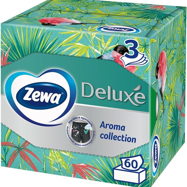 Салфетки бумажные Zewa Deluxe Aroma Collection 3 слоя 60шт