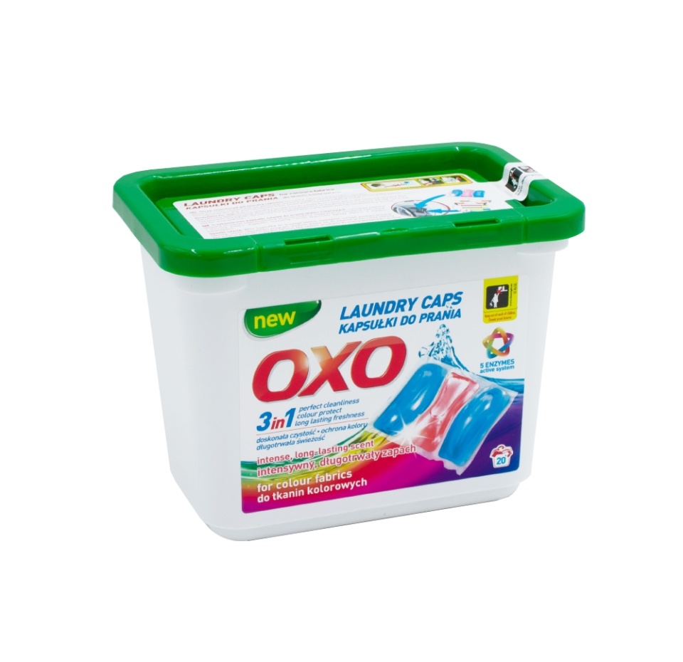 

Капсулы гелевые трёхкамерные для стиральной машины, Oxo, 20 шт., Польша