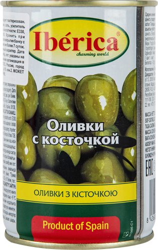 

Оливки Iberica крупные с косточкой 300 г