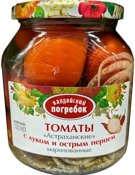 Томаты Валдайский Погребок Астраханские маринованные 660г