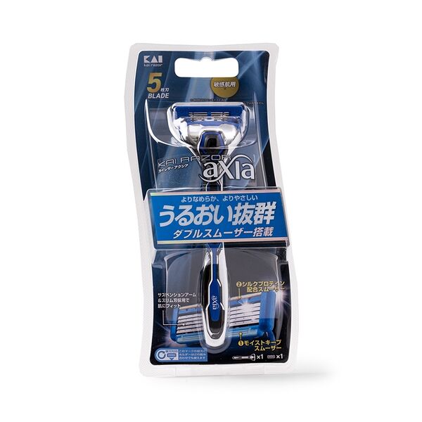 Станок бритвенный мужской с плавающей головкой и 5 лезвиями + 1 сменное лезвие, Kai, 1 шт., Япония