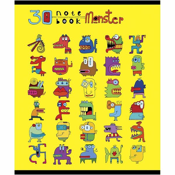 Тетрадь ПЗБМ Мордомонстры/Не как все скрепка общая клетка в ассортименте 48 листов