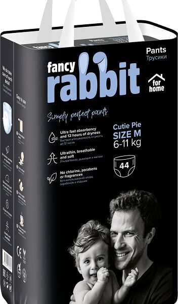 Трусики-подгузники Fancy Rabbit for home 6-11кг М 44шт
