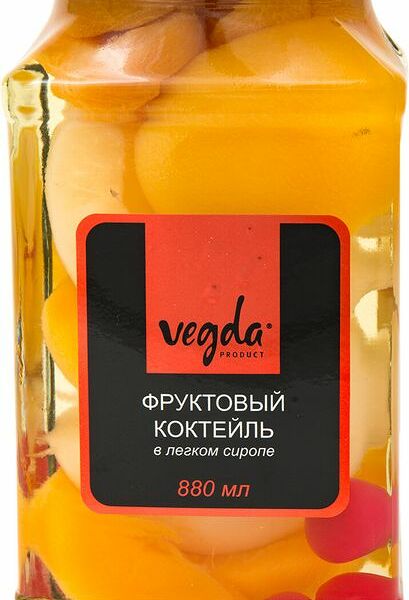 Коктейль фруктовый VEGDA в легком сиропе