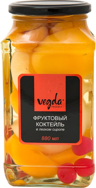 

Коктейль фруктовый Vegda в легком сиропе 880 мл