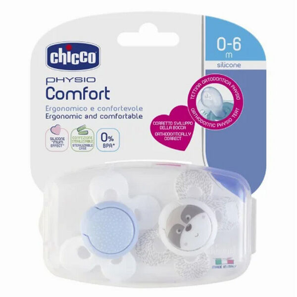Силиконовая соска Chicco Physio Air Blue 0-6M+ N2