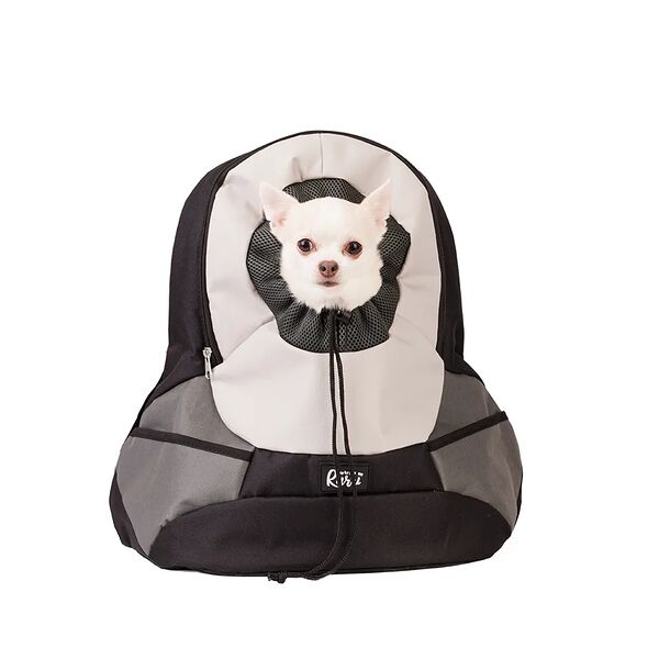 Рюкзак-переноска Rurri для кошек и собак мелких пород 41х17х43 см серый