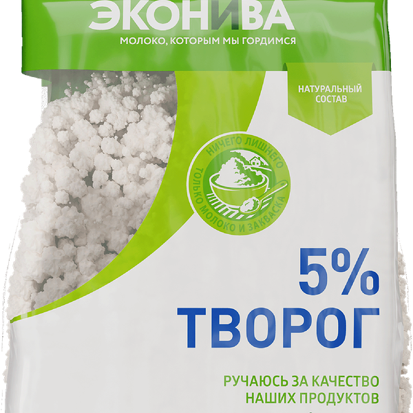 Творог ЭКОНИВА 5%, без змж, 750г