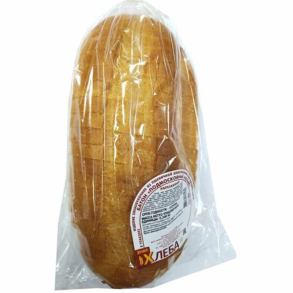 Батон Знак Хлеба Подмосковный новый подовый нарезка 340 г 