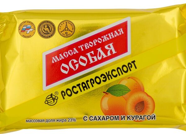 Масса творожная Ростагроэкспорт Особая с курагой 23% 180г