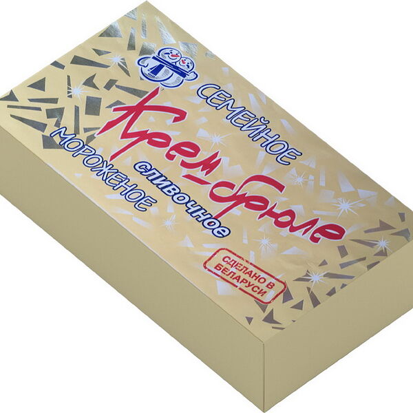 Мороженое СЕМЕЙНОЕ сливочное крем-брюле брикет вес 230г Хладокомбинат №2