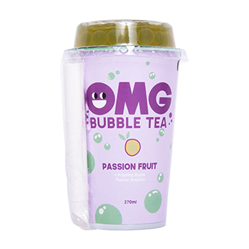 

Напиток с экстрактом чая Omg Bubble Tea со вкусом маракуйи и яблочными пузырьками 270 мл