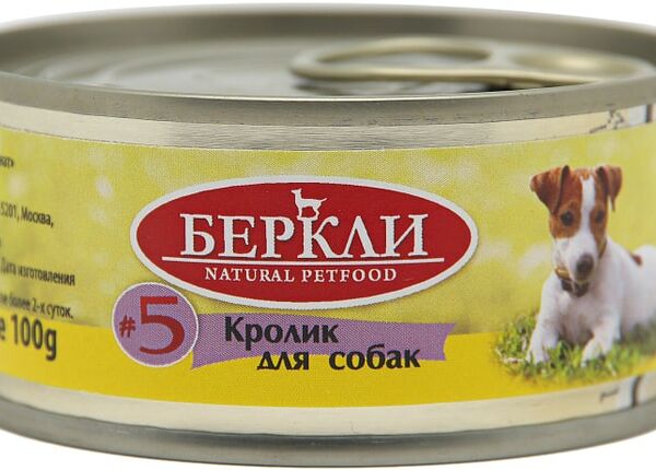 Влажный корм для собак Berkley Local №5 кролик 100г