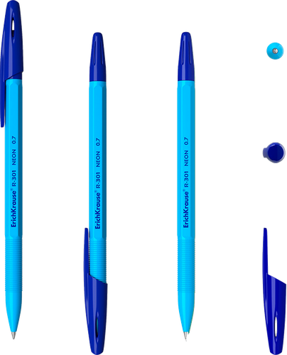 

Набор шариковых ручек ErichKrause Neon Stick синий, 4 шт