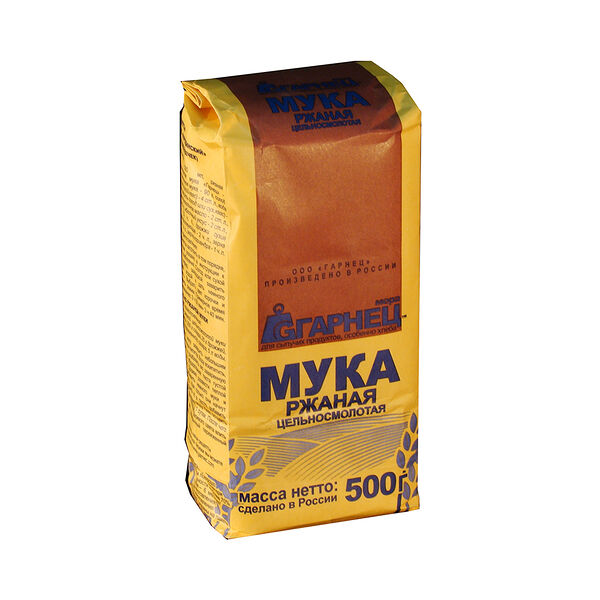 Мука гарнец 500 г ржаная цельномолотая