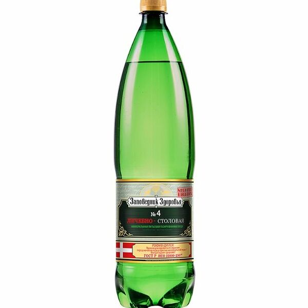 Вода минеральная Заповедник Здоровья Ессентуки-4 среднегазированная