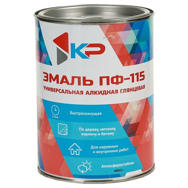 Эмаль ПФ-115 КР, черная, 0,8 кг