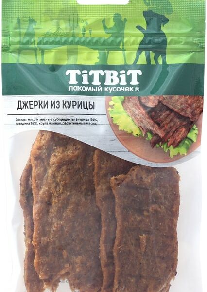 Лакомство для собак TiTBiT Меню от Шефа Джерки мясные из курицы  70 г