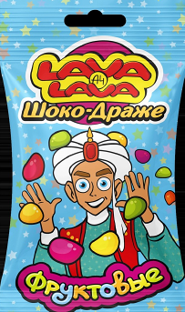 Драже Lava Lava кукурузное в белой шоколадной глазури со вкусом Тутти-Фрутти