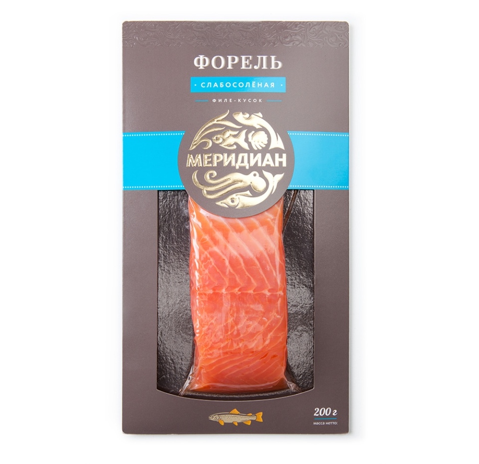 

Форель слабосоленая Меридиан филе-кусок 200 г