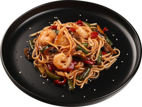 

Креветки в кисло-сладком соусе WOK с яичной лапшой, 400 г