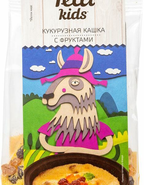 Каша кукурузная Yelli Kids с фруктами, 120г