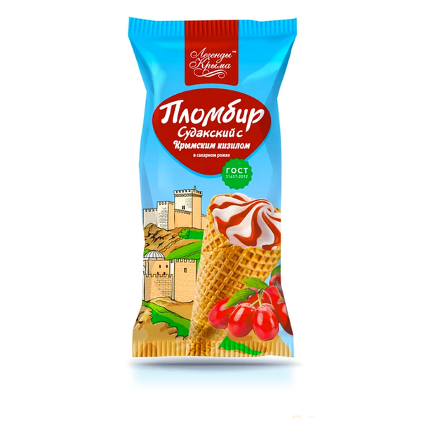 Мороженое пломбир с кизилом_РП, 110 г