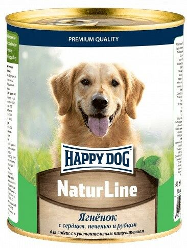Happy Dog Natur Line консервы для собак Ягненок с сердцем, печенью и рубцом