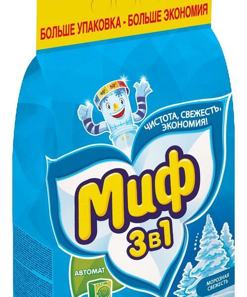 Стиральный порошок Миф Морозная свежесть 3 в 1 автомат
