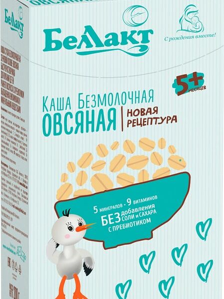 Каша Беллакт овсяная безмолочная с пребиотиком 200г