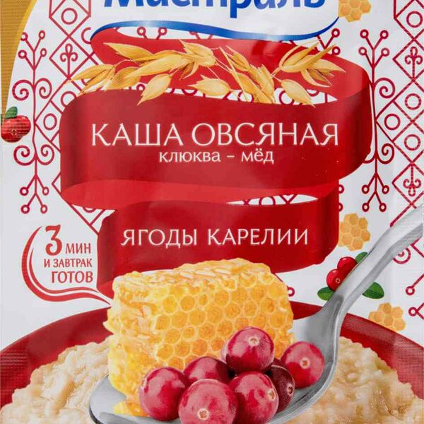 Каша овсяная Мистраль Ягоды Карелии Клюква-мёд