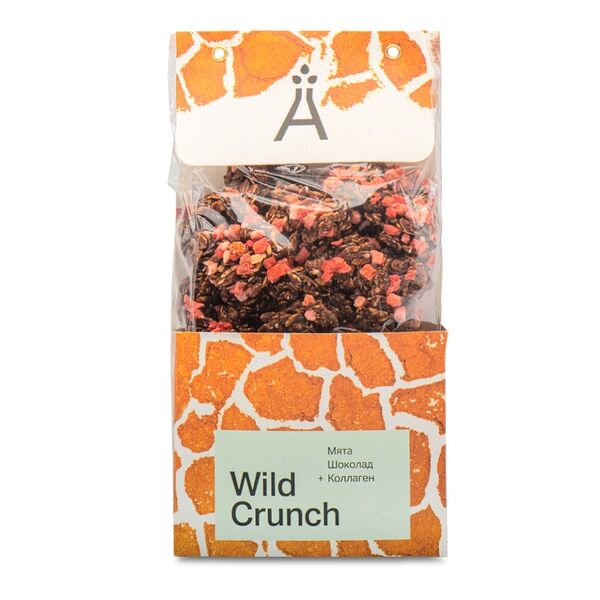 Гранола хрустящая Wild Crunch Мята, шоколад, коллаген, 260 г
