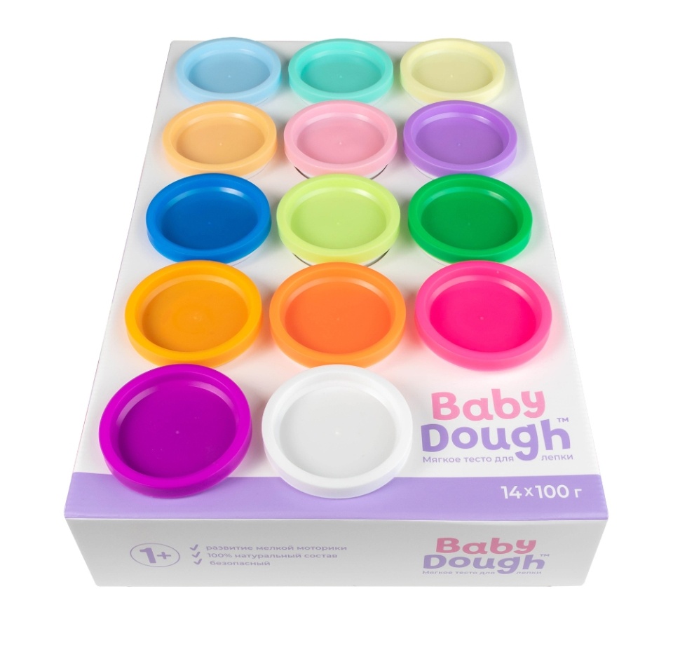 

Тесто мягкое для лепки BabyDough, 14 цветов