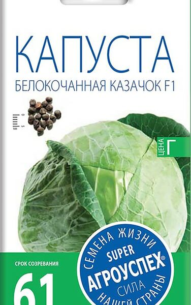 Семена Агроуспех Капуста белокочанная Казачок 0.25г