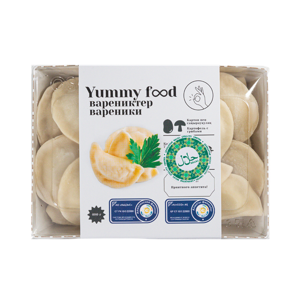 Вареники Yummy Food с картофелем и грибами замороженные 400 г