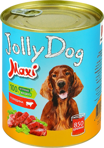 Корм консервированный для собак ЗООГУРМАН Jolly Dog Говядина, 850г
