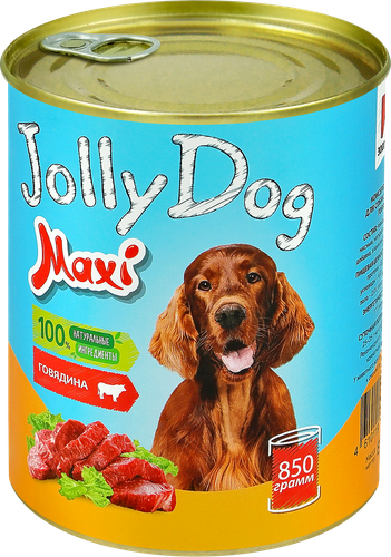 

Корм консервированный для собак ЗООГУРМАН Jolly Dog Говядина, 850г