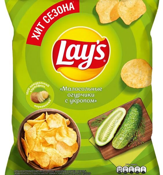 Чипсы Lays Малосольные огурчики с укропом 140г