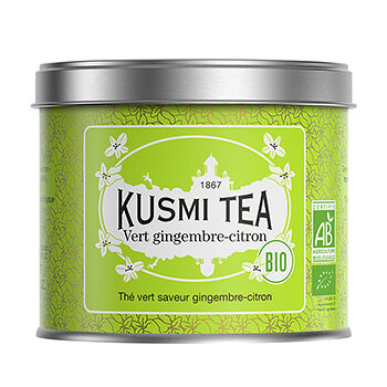 Чай зеленый Kusmi Tea с имбирем и лимоном Organic Green Ginger Lemon 100 г, Франция