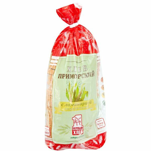 Хлеб Первый Хлеб Приморский пшенично-ржаной с ламинарией в нарезке 400 г 
